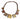 Vtg 1970's Brass & Copper MCM Ball Chain Square Reto Geometric Choker Necklace