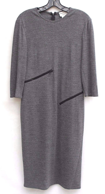 Women's Adrianna Papell Gray Retro Contemporary Zipper Fitted Dress