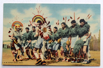 Vtg American Indianan Rainbow Dance By Pueblo Indians Photo Postcard