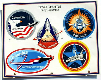5 Vintage Space Shuttle Early Columbia NASA Decal Stickers (Young Crippen)