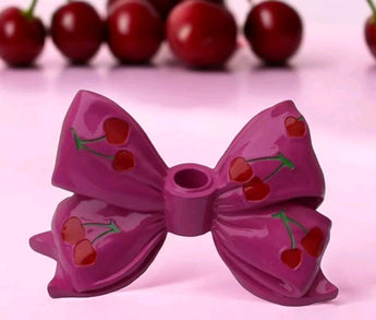 New Purple Cherry Bow Bowknot Bowtie Candlestick Holder Girly Valentine’s Day