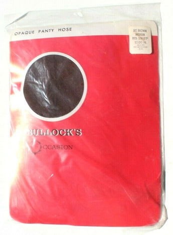 Sealed Vtg Bullocks Womens Opaque Panty Hose Hosiery Brown Medium 5'3"-5'7" NOS