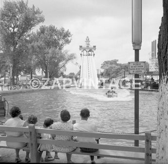 Vintage 1950s River View Amusement Park Splash Way Ride Chicago ILL Photo #1383