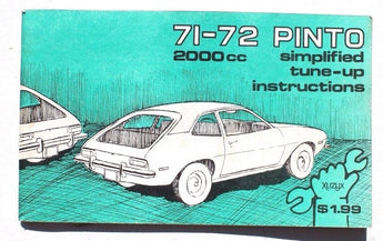 Vintage 1973 71-72 2000cc Pinto Simplified Tune-Up Instructions Booklet