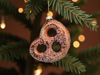 New Brown Glass Salted Pretzel Food Christmas Tree Ornament Decor Funny Gift