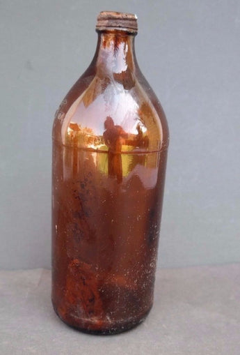 Vintage AMBER / BROWN DURAGLAS Glass Bottle APOTHECARY Jug 32 OZ