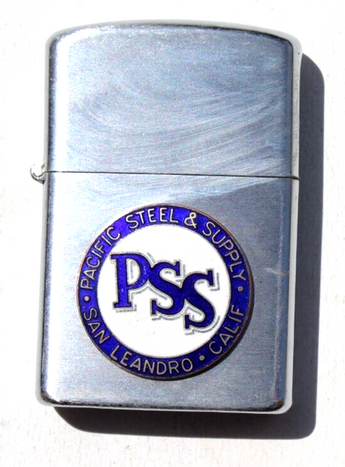 Vtg Cornet Rocky Pacific Steel & Supply Flip Top Advertising Cigarette Lighter