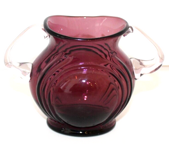 Vtg Antique 1930s Cambridge Glass Amethyst In Nautilus Small Sugar Bowl