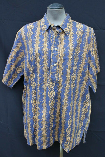 Vintage KAHALA MENS HAWAIIAN ISLAND Shirt Short Sleeve BLUE XL