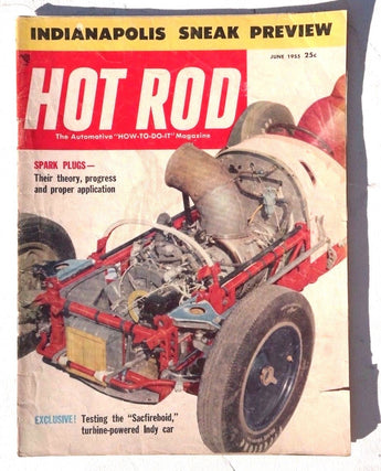 Vtg Hot Rat Rod Car Magazine - June 1955 HOT ROD (Indianapolis Sneak Preview)