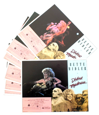8 Vtg 1980 Divine Madness Movie Promo T.V. Film Press Kit / Lobby Card Stills