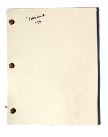 Vtg 1982 Comeback Movie (Drama) Christel Buschmann Story & Screen Play Script