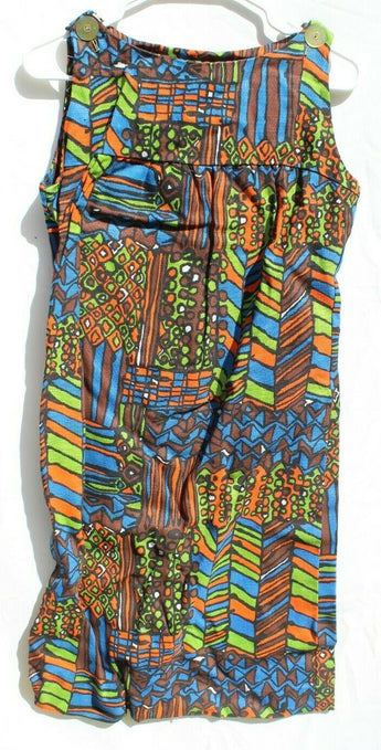 Vintage 1960s Retro Mod MCM Psychedelic Sleeveless Needle Dress