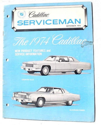 Vtg September 1973 Cadillac Serviceman - The 1974 Cadillac New Product Booklet