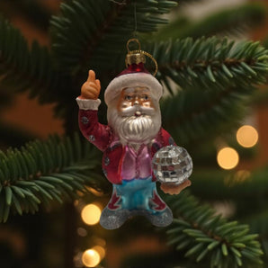 New Multi Color Flame Pants Disco Ball Santa Claus Christmas Tree Ornament Decor