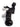 Vtg Cast Iron Metal Man Playing Drums W/ Marble Base Abstract Sculpture Figurine