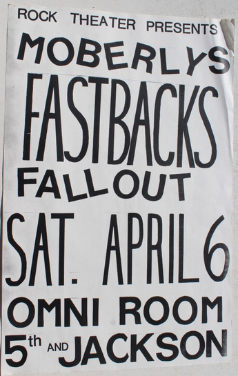Vtg 1980s 1990s Punk Rock Hair Band Concert Flyer - Moberlys Flashbacks Fall Out