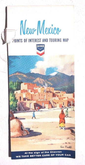 VINTAGE 1963 CHEVRON New Mexico DOUBLE SIDED Map