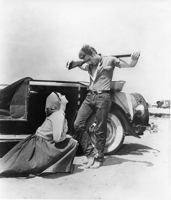 Vtg 1970s James Dean & Elizabeth Taylor In The Move GIANT Photo #1288