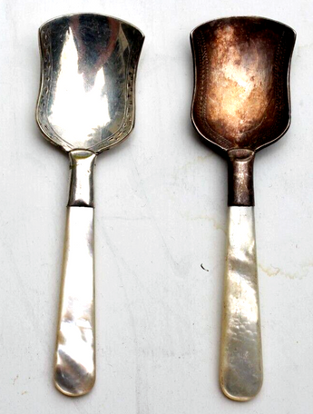 Antique StainlessSugar / Relish / Baby Spoons W/ Mother Of Pearl England
