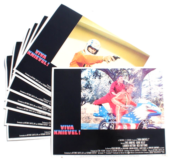 8 Vtg Viva Knievel Movie Promo T.V. Film Press Kit / Lobby Card Stills 11X14