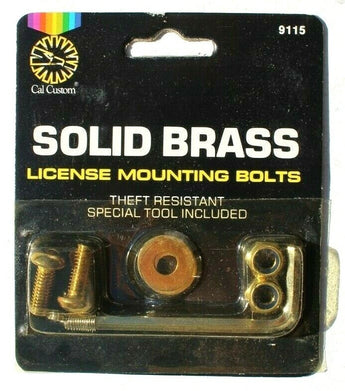 Sealed Vintage Cal Custom Solid Brass License Mounting Bolts NOS