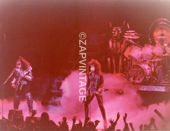 Vtg 1970s Paul Stanley Gene Simmons Concert Tour Preforming Kiss Photo #2221