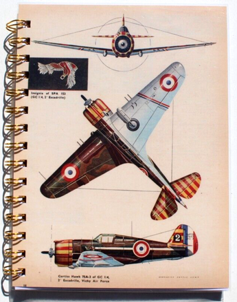 Curtiss Hawk Airplane Aviation Specs Notes Journal College Ruled Spiral Notebook