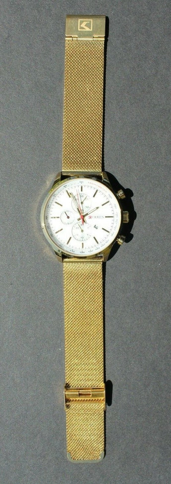 Men's Luxury Sport Watch Collection Curren Quartz Chronograph in Gold (#12)