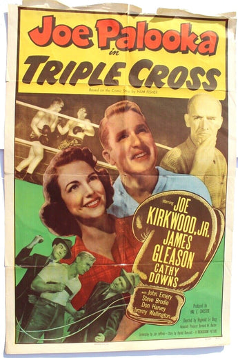 Vtg 1951 Joe Palkooka In Triple Cross (Joe Kirkwood Jr) Movie Poster