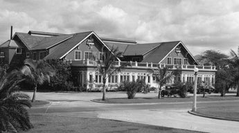 Vintage Black & White Photo - YMCA Building At Pearl Harbor In Hawaii #795