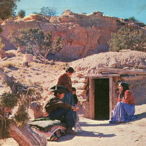 Vintage 1960's Indian Native American ENTRANCE TO HOGAN Photo