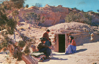 Vintage 1960's Indian Native American ENTRANCE TO HOGAN Photo