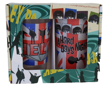 New Set 2 Beatles Glasses 16 oz Tumblers Glasses Cups HELP & A HARD DAYS NIGHT