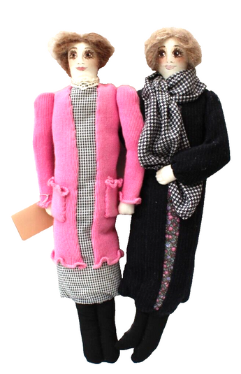 Vtg 1985 Large Women Of Cloth Bestfriends Art Doll Handmade Wall Decor
