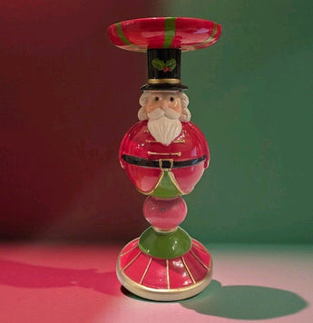 New Red / Green Fat Santa Claus Christmas Candle Holder Candle Stand Decor