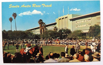 Vtg 1960 SANTA ANITA Arcadia (Horse Race Tracks) Grandstand California POSTCARD
