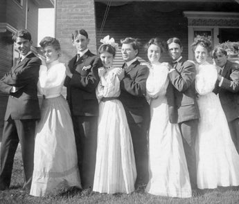 Vtg 1903 Boys & Girls Wedding PROM Family Reunion Party Photo #1805