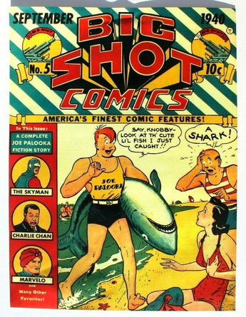 Vtg Sept 1940s Joe Palooka Copy Of Big Shot Comics No. 5 Poster