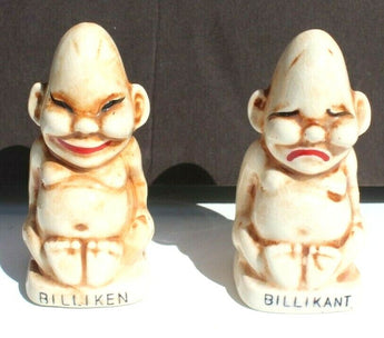 Vintage Victoria Ceramics Billiken and Billikant Salt & Pepper Shakers