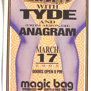 1995 Signed SPANK W/ TYDE AND ANAGRAM POSTER BY MARK ARMINSKI Magic Bag Poster