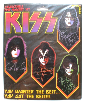 KISS Collectible 5 Magnet Set 2001 Mega Mags Collectable Simmons Ace Paul Peter