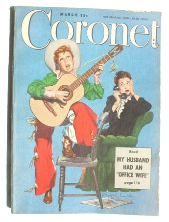Vtg March 1949 Vol. 25 No. 5 Coronet Magazine - My Husband Had An Office Wife