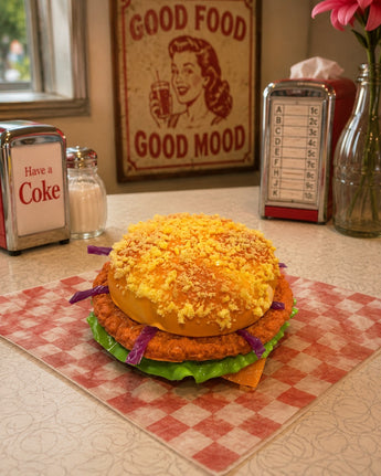New Real Size Realistic Display Fake Play Food Prop Cheeseburger W/ Lettuce