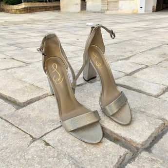 NEW Sam Edelman Women’s Yaro Ankle Strap Sandal Heel Gold Size 9M