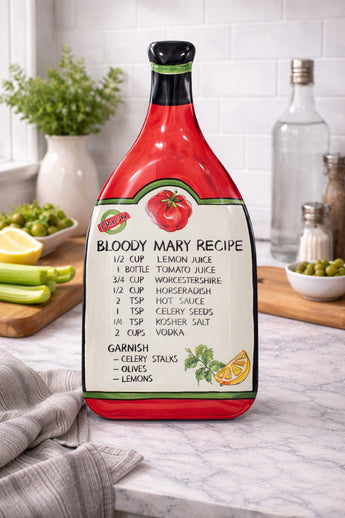 New LRG Melamine Party Bloody Mary Juice Recipe Bottle Shaped Party BBQ Tray