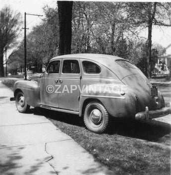 Vintage Black & White 1940's Plymouth Car (Classic Car) Photo #2375