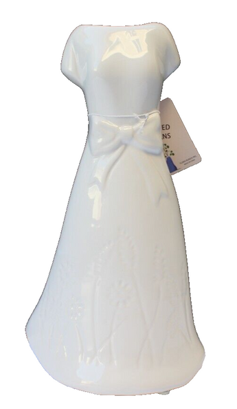 New Shabby Chic White Wedding Dress Shaped Decor Decorations Ceramic Flower Vase