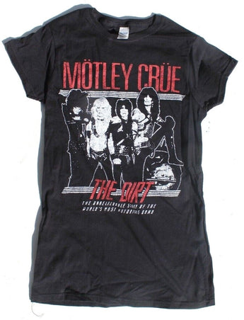 New Women's Motley Crue The Dirt Concert Graphic Skull T-Shirt