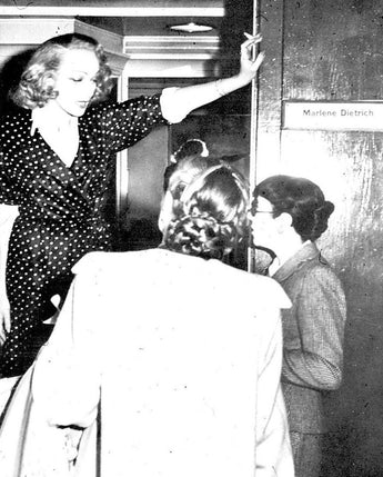 Vtg Black & White Portrait Marlene Dietrich Dressing Room W/ Edith Head Photo